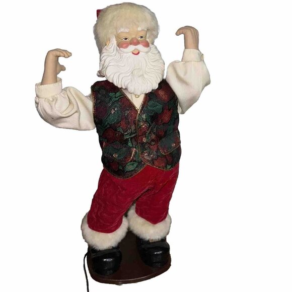 Rockin Around the Christmas Tree Dancing Santa 16" 1999 Works Good - Picture 13 of 16